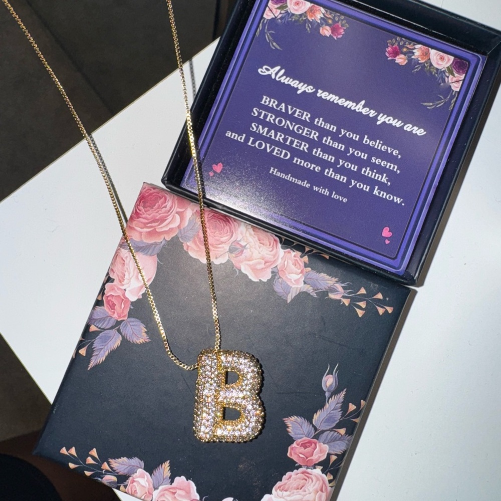 Gold Initial 'B' Necklace